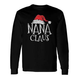Retro Nana Claus Long Sleeve T-Shirt | Mazezy