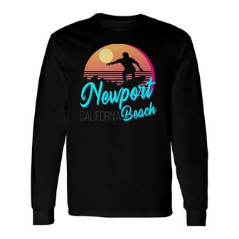 Retro Newport Beach California Long Sleeve T-Shirt T-Shirt | Mazezy