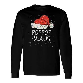 Retro Poppop Claus Christmas Santa Costume Long Sleeve T-Shirt | Mazezy