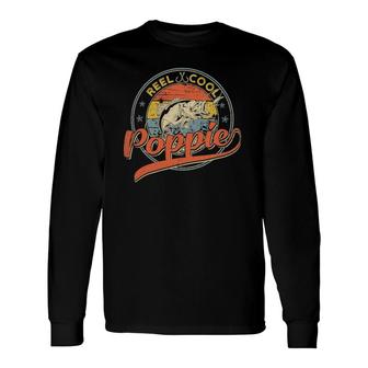 Retro Reel Cool Poppie Fishing Father's Day Long Sleeve T-Shirt T-Shirt | Mazezy UK