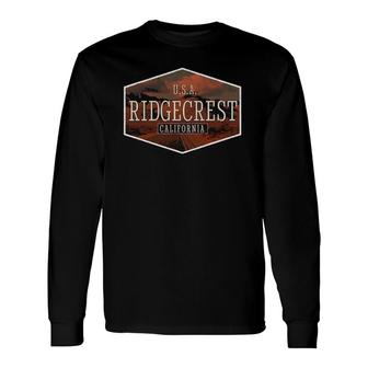 Retro Ridgecrest California Highway Long Sleeve T-Shirt T-Shirt | Mazezy
