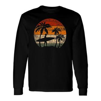 Retro Sunset Surf Surfboard Ocean Sport Surfer Surfing Long Sleeve T-Shirt T-Shirt | Mazezy