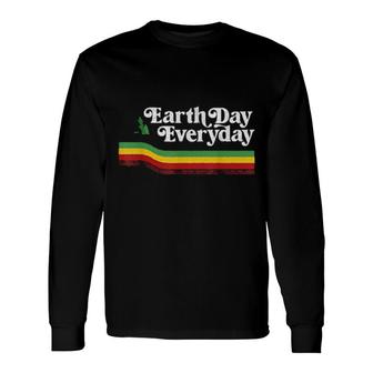 Retro Vintage Earth Day Everyday Rainbow Pine Tree Earth Day Long Sleeve T-Shirt T-Shirt | Mazezy