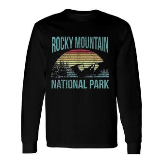 Retro Vintage National Park Rocky Mountain National Park Long Sleeve T-Shirt - Thegiftio UK