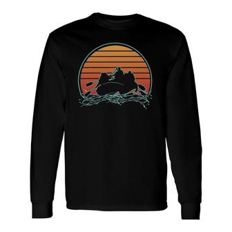 Retro Vintage Style White Water Rafting For Rafters Long Sleeve T-Shirt | Mazezy