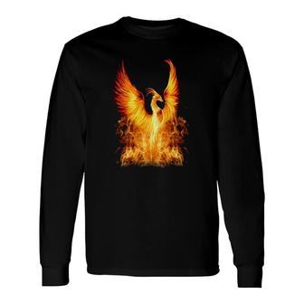 Rising Phoenix Fire Fenix Inspiration Motivation Long Sleeve T-Shirt | Mazezy