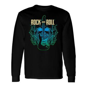 Rock And Roll Guitar Player Retro Rock & Roll Long Sleeve T-Shirt T-Shirt | Mazezy