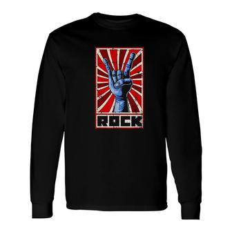 Rock Roll Vintage Retro Concert Music Band Musician Long Sleeve T-Shirt - Thegiftio