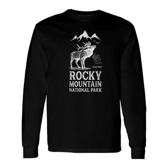 Rocky Mountain National Park Vintage Colorado White Long Sleeve T-Shirt - Thegiftio