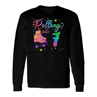 Rolling Into 7 Years Old Birthday Roller Skate Long Sleeve T-Shirt T-Shirt | Mazezy