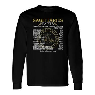 Sagittarius Facts Zodiac Sign Long Sleeve T-Shirt | Mazezy