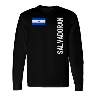 Salvadoran Flag And El Salvador Roots Long Sleeve T-Shirt T-Shirt | Mazezy