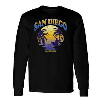 San Diego California Beach Surfing Ca State Traveller Long Sleeve T-Shirt T-Shirt | Mazezy