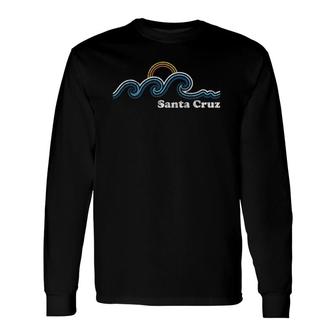 Santa Cruz California Ca Sufing Waves Sunset Beach Vintage Long Sleeve T-Shirt T-Shirt | Mazezy