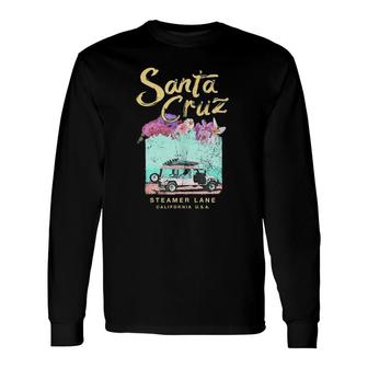 Santa Cruz California Surf Van Vintage Surfing Long Sleeve T-Shirt T-Shirt | Mazezy