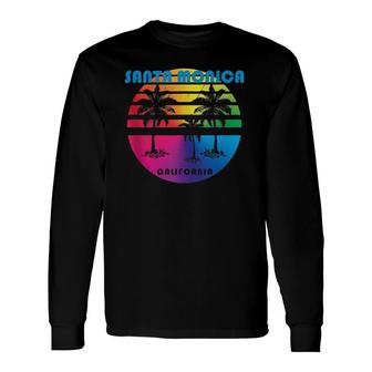 Santa Monica Sunset Silhouette Souvenir Long Sleeve T-Shirt T-Shirt | Mazezy
