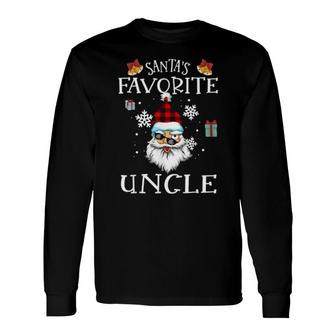 Santa's Favorite Uncle Christmas Matching Pajama Long Sleeve T-Shirt T-Shirt | Mazezy