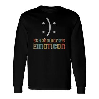 Schrodinger's Cat Emoticon Quantum Mechanics Long Sleeve T-Shirt T-Shirt | Mazezy