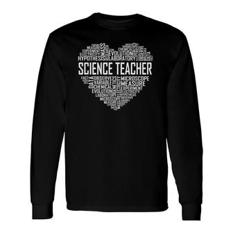 Science Teacher Heart Proud Science Teaching Long Sleeve T-Shirt T-Shirt | Mazezy