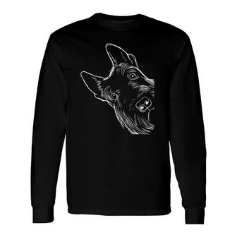 Scottie Dog Scottish Terrier V-Neck Long Sleeve T-Shirt T-Shirt | Mazezy DE