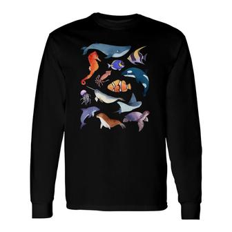 Sea Animals Ocean Marine Creatures Long Sleeve T-Shirt T-Shirt | Mazezy