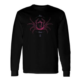 Sea Born Crab Cool Vintage Marine Biologist Ocean Life 1 Ver2 Long Sleeve T-Shirt T-Shirt | Mazezy