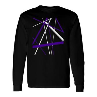Seamless Abstract White And Lilac Strips Pattern Long Sleeve T-Shirt | Mazezy
