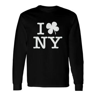 Shamrock I Love New York Ny St Patricks Irish Pride Long Sleeve T-Shirt - Thegiftio UK