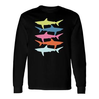 Shark Vintage Fish Summer Fishing Fisherman Beach Surf Long Sleeve T-Shirt T-Shirt | Mazezy AU