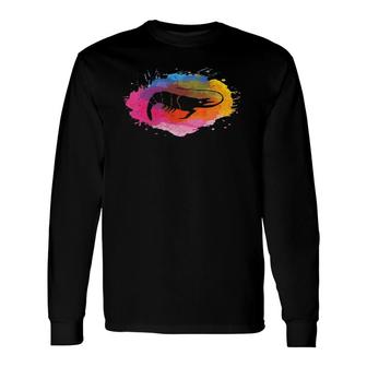 Shrimp Prawn Retro Vintage 80S Style Long Sleeve T-Shirt T-Shirt | Mazezy