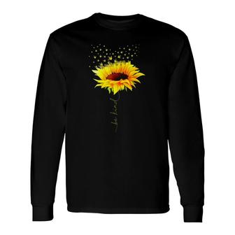 Sign Language Be Kind Asl I Love You Hand Gesture Sunflower Long Sleeve T-Shirt T-Shirt | Mazezy