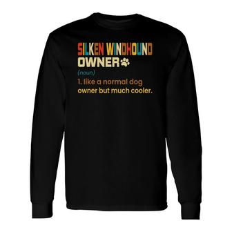 Silken Windhound Vintage Retro Dog Mom Dad Long Sleeve T-Shirt T-Shirt | Mazezy