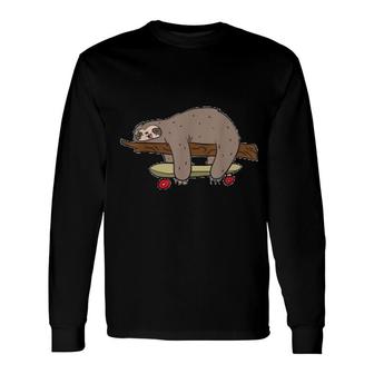 Skateboarding Sloth Long Sleeve T-Shirt | Mazezy
