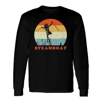 Ski Steamboat Springs,Colorado Vintage Retro Snow Ski Long Sleeve T-Shirt | Mazezy