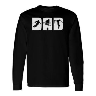 Skier Dad Skiing Skifather Long Sleeve T-Shirt T-Shirt | Mazezy