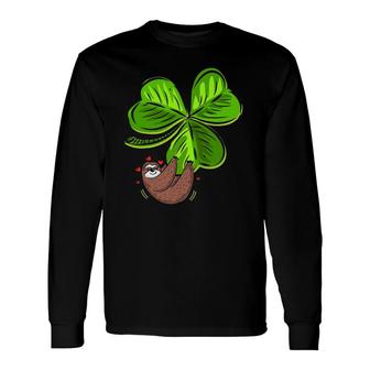Sloth Shamrock St Patrick's Day Sloth Irish Long Sleeve T-Shirt T-Shirt | Mazezy