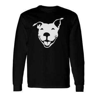 Smiling American Pit Bull Terrier Nickerstickers Long Sleeve T-Shirt T-Shirt | Mazezy