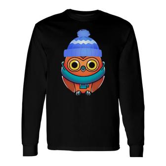 Snowy Winter Animal Owl Cute Wise Bird Forest Owl Long Sleeve T-Shirt T-Shirt | Mazezy
