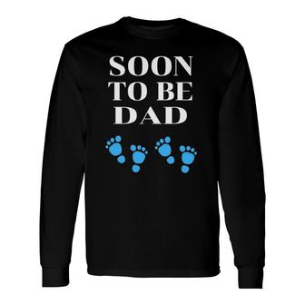 Soon To Be Dad New Dad Twin Boys Pregnancy Men's Father Long Sleeve T-Shirt T-Shirt | Mazezy
