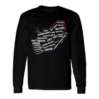 South Africa Food South African Flag Map Nostalgia Long Sleeve T-Shirt T-Shirt | Mazezy