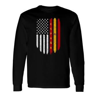 Spanish American Flag Spain Roots Dad Espana Tank Top Long Sleeve T-Shirt T-Shirt | Mazezy