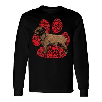 Spanish Water Dog Valentines Day Dog Love Paw Long Sleeve T-Shirt | Mazezy