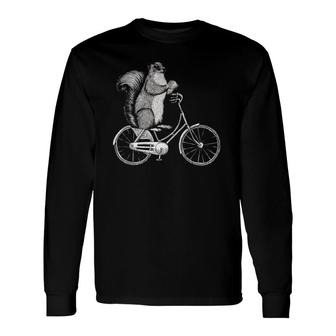 Squirrel Riding A Bicycle Biker Squirrel Long Sleeve T-Shirt T-Shirt | Mazezy