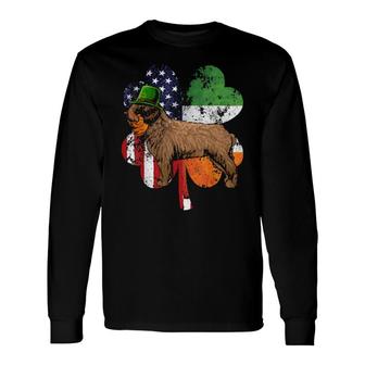 St Patricks Day Irish American Flag Spanish Water Dog Long Sleeve T-Shirt T-Shirt | Mazezy
