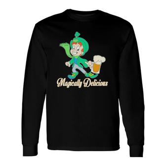 St Patrick's Day Magically Delicious Beer Long Sleeve T-Shirt T-Shirt | Mazezy