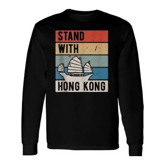 Stand With Hong Kong No China Extradition Protest Long Sleeve T-Shirt T-Shirt | Mazezy