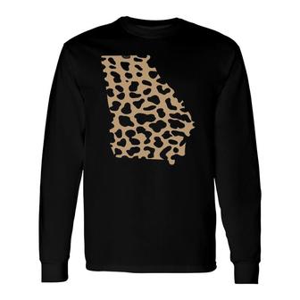 State Of Georgia Leopard Print Long Sleeve T-Shirt T-Shirt | Mazezy