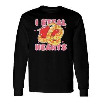 I Steal Hearts Ball Python Snake Long Sleeve T-Shirt T-Shirt | Mazezy