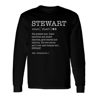 Stewart Adult Men First Name Definition Long Sleeve T-Shirt - Thegiftio UK