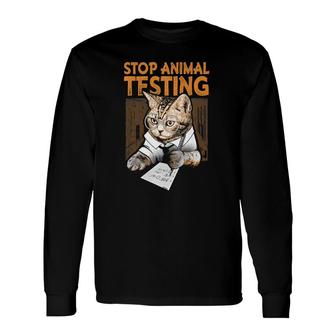 Stop Animal Testing Kitten Cute Long Sleeve T-Shirt T-Shirt | Mazezy